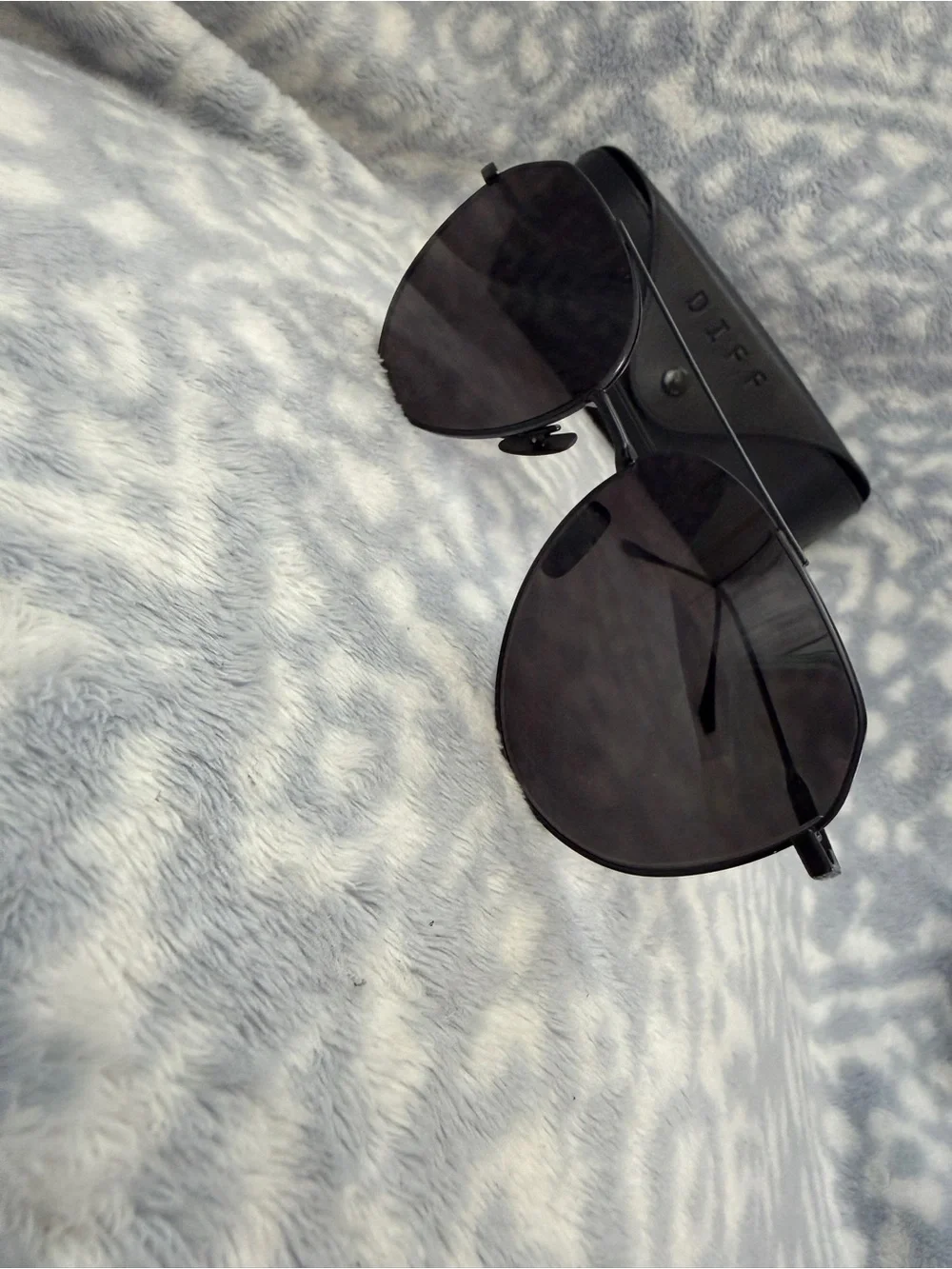 Diff Eyewear Dash Unisex Matte Black Sunglasses Metal Aviator Polarized